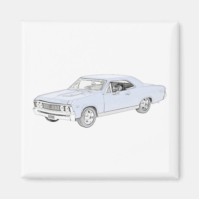Íman Estilo de Lápis Chevy Chevelle Blue 1967 (Frente)