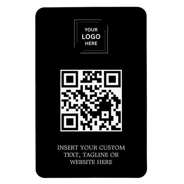 Íman Estilo de Marca QR Profissional Preto (Vertical)