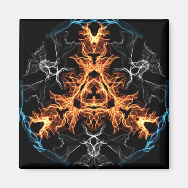 Íman Estilo de Metal Pesado Flaming Mandala (Frente)