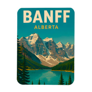 Íman 🏔 Estilo de Paisagem Montanhosa Moderna de Banff