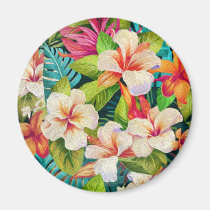 Íman Estilo de Pintura a Óleo Floral Tropical