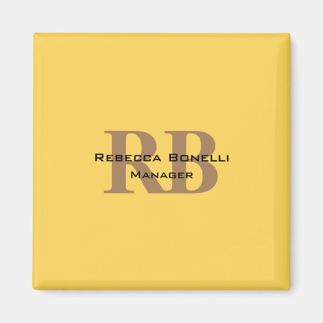 Íman Estilo de Tendência Monograma Simples Amarelo Simp (Frente)