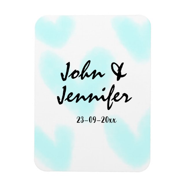 Íman estilo de texto minimalista simples branco casamen (Vertical)