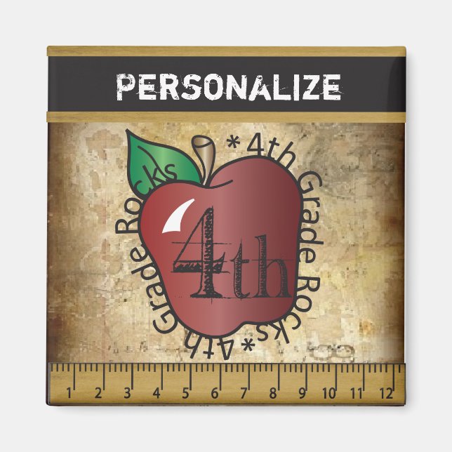 Íman Estilo de Vintage Magnet para Professores do 4º Gr (Frente)