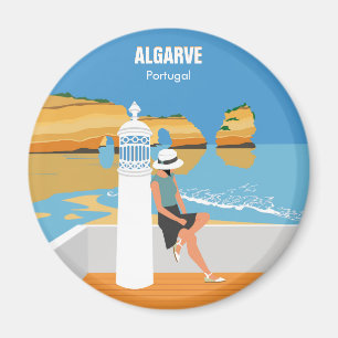 Íman Estilo de vintagem da viagem da menina de praia do