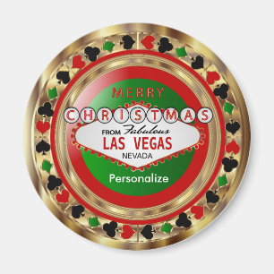 Íman Estilo dourado de Las Vegas do Feliz Natal