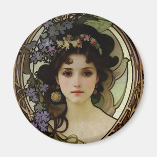 Íman Estilo Elegante Mucha Retrato de uma Bela Mulher