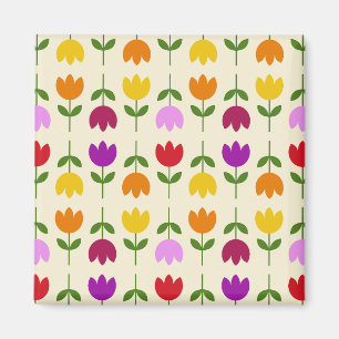 Íman Estilo escandinavo Colorido no Padrão de Flor Crm