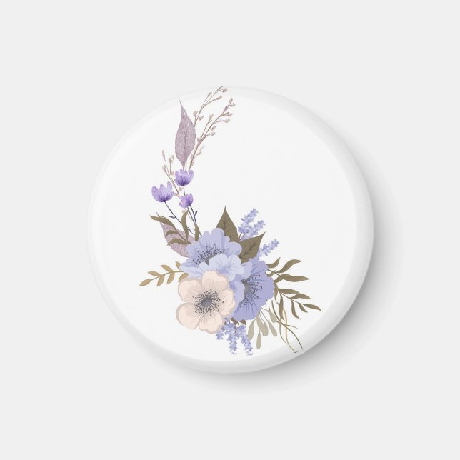 Íman Estilo floral boutique roxo (Frente)