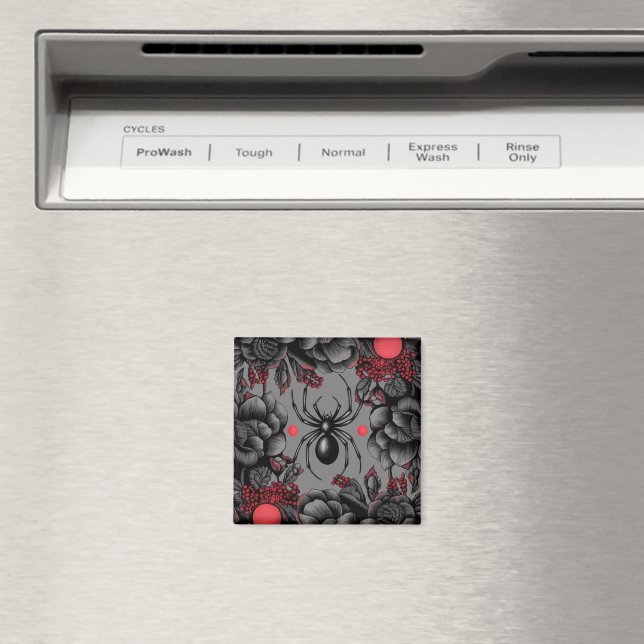 Íman Estilo gótico de design de Aranha Floral (In Situ (Dishwasher))