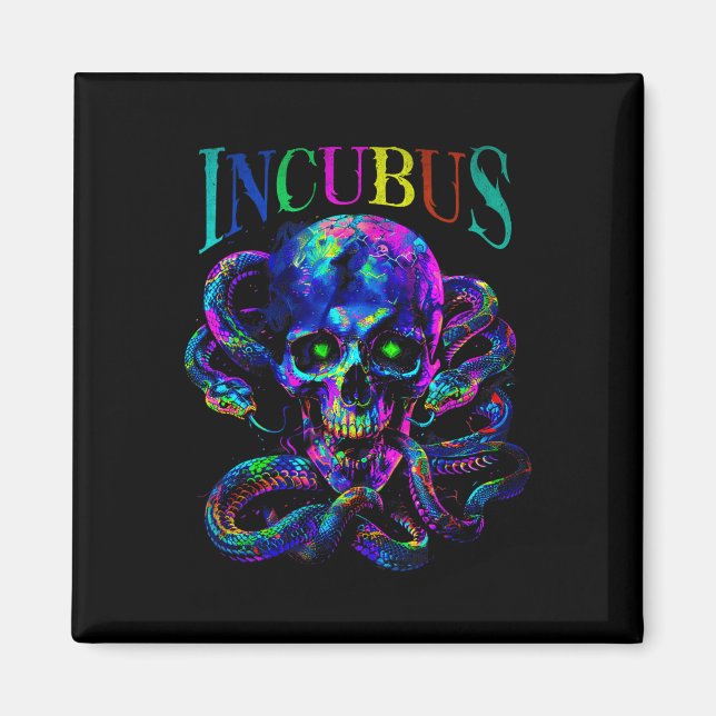 Íman Estilo Gótico Incubus Skull E Cobras (Frente)