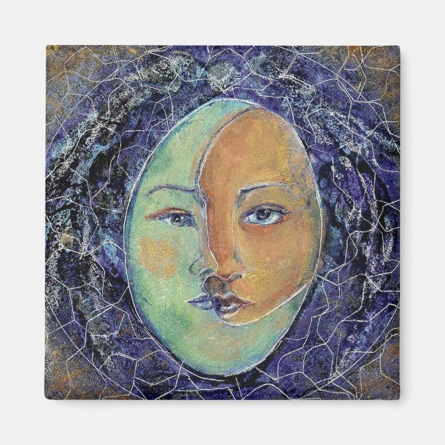 Íman Estilo Jungiano Sun Lua Face Mandala (Frente)