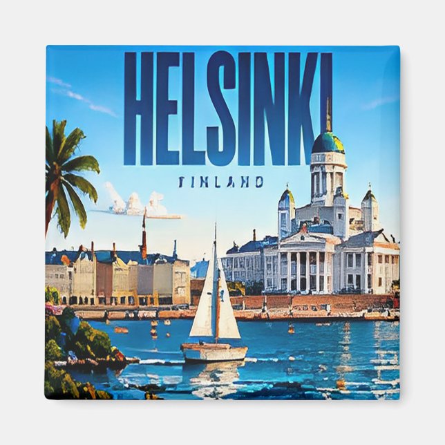 Íman ❄️ Estilo Moderno Costeiro de Helsinque ❄️ (Frente)