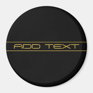 Íman Estilo Moderno Editável Texto Dourado & Listras