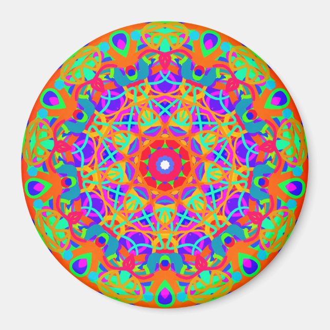 Íman Estilo Peacock Mandala Magnet (Frente)