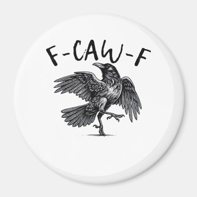 Íman Estilo Retro Clássico F Caw F Corvo (Frente)