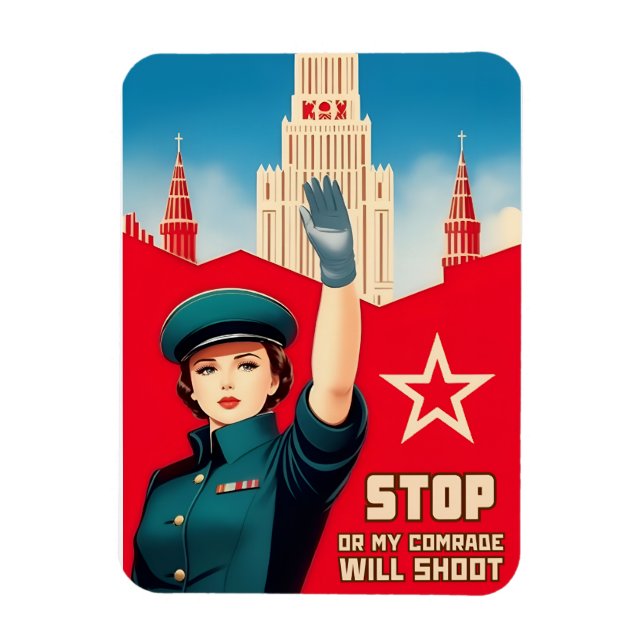 Íman Estilo Retro Engraçado Estilo soviético USSR Comun (Vertical)