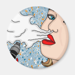 Íman Estilo Retro Estilo Vaping Lady