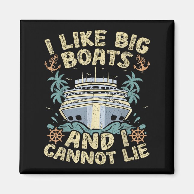 Íman Estilo Retro Eu Gosto de Grandes Barcos E Não Poss (Frente)
