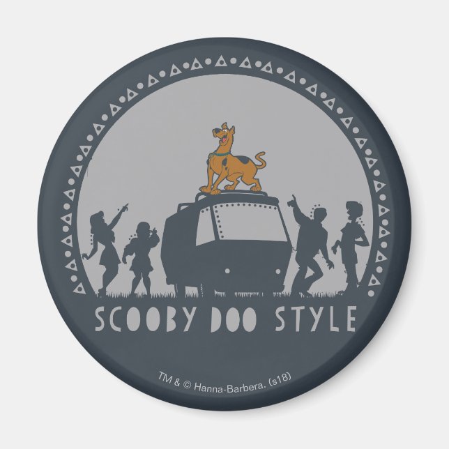 Íman Estilo Scooby-Doo Tribal Van Silhouette (Frente)