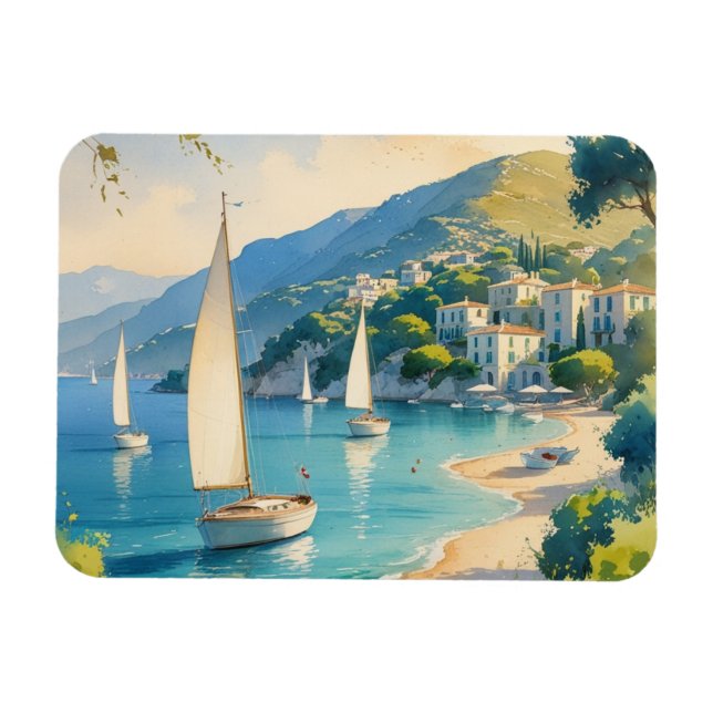 Íman Estilo Vintage Cote D'Azur Viagem francês (Horizontal)