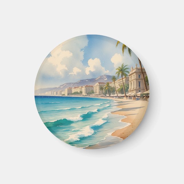 Íman Estilo Vintage Cote D'Azur Viagem francês (Frente)