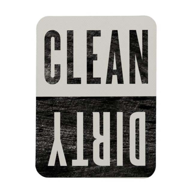 Íman Estilo Vintage Gráfico de Status Limpo Sujo (Vertical)