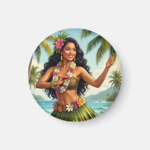 Íman Estilo Vintage Havaiano Garota Hula Viagem