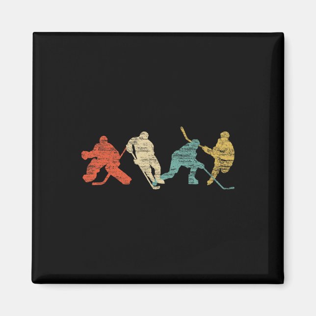 Íman Estilo Vintage Hockey Com Gelo (Frente)