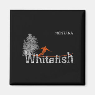 Íman Estilo Whitefish Montana Vintage Skiing, 1980
