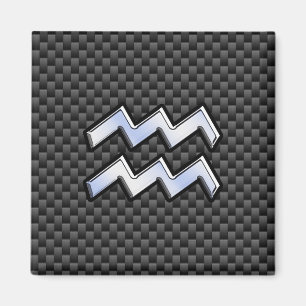 Íman Estilos de Fibra Carbono de Sinal Zodiac Aquário