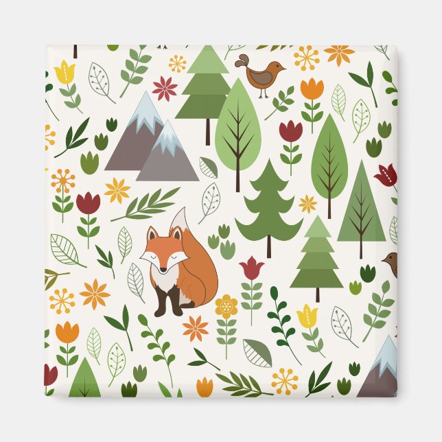 Íman Estilos escandinavos Ilustrações em Padrão de Crem (Frente)