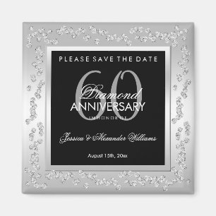 Íman Estiloso Aniversário de Casamento de 60 anos com D