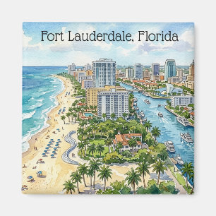 Íman Estiloso Fort Lauderdale Flórida Aquarela