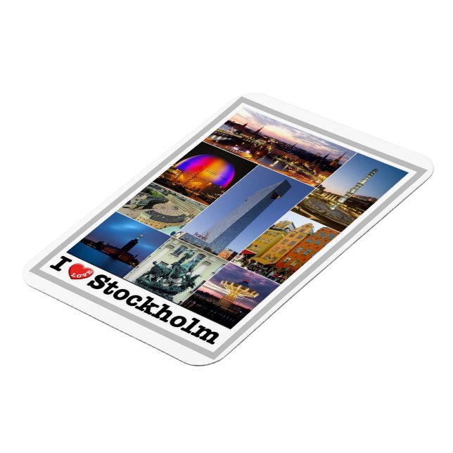 Íman Estocolmo - Suecia - Eu Amo - Magnet (Left Side)