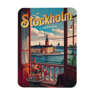 Íman estocolmo suécia viagem vintage vista da varanda p