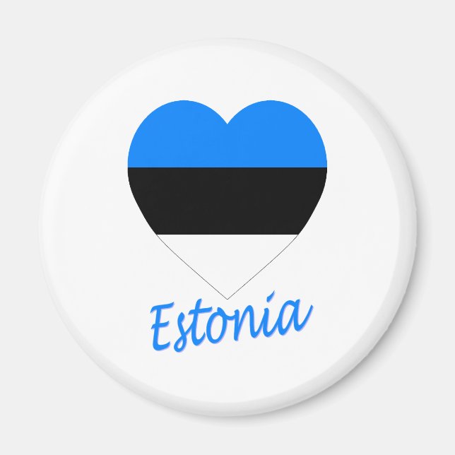 Íman Estônia Flag Heart (Frente)