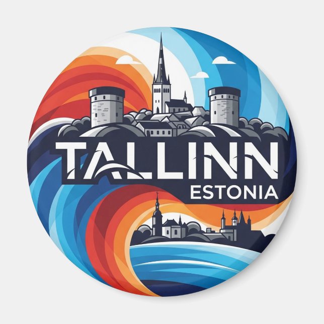 Íman Estônia Tallinn Viagem (Frente)