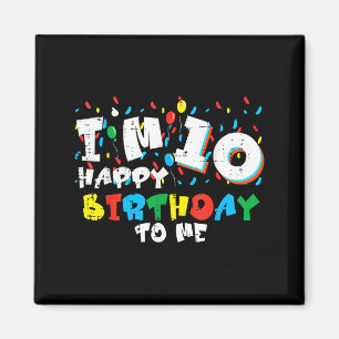 Íman Estou 10 Feliz Aniversário Para Mim Balões 10º Ani