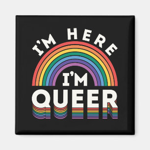 Íman Estou Aqui Sou Gay LGBTQ Arco-íris Orgulho Gay