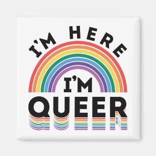 Íman Estou Aqui Sou Gay Mês do Orgulho Gay Arco-íris
