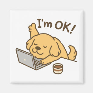Íman Estou bem! cachorro trabalhando no laptop