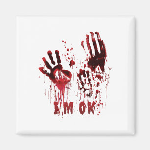 Íman Estou bem, Sangue de Mão Zombie Halloween