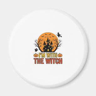 Íman Estou Com A Bruxa Design de Castelo de Halloween V