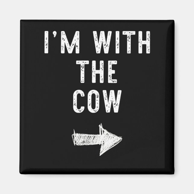 Íman Estou Com a Vaca Roupa de Casal de Halloween Engra (Frente)