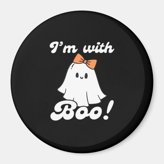 Íman Estou Com Boo Divertido Retro (Frente)