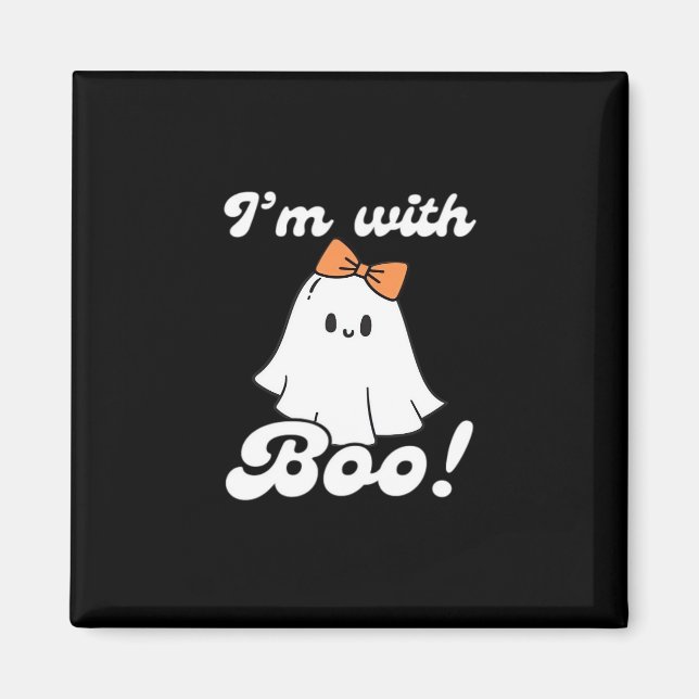 Íman Estou Com Boo Divertido Retro (Frente)