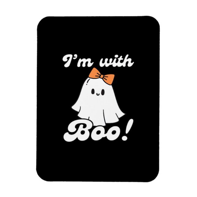 Íman Estou Com Boo Estilo Retrô Divertido (Vertical)