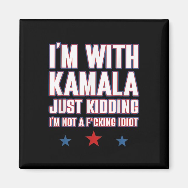 Íman Estou com Kamala só brincando, não é Idiot Retro E (Frente)