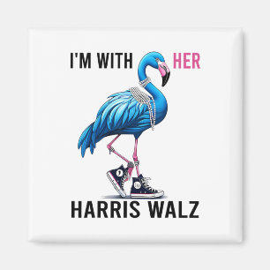 Íman Estou com o Harris W Flamingo Vote Blue